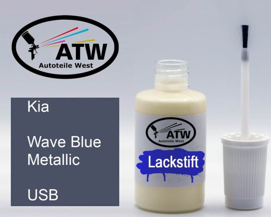 Kia, Wave Blue Metallic, USB: 20ml Lackstift, von ATW Autoteile West.